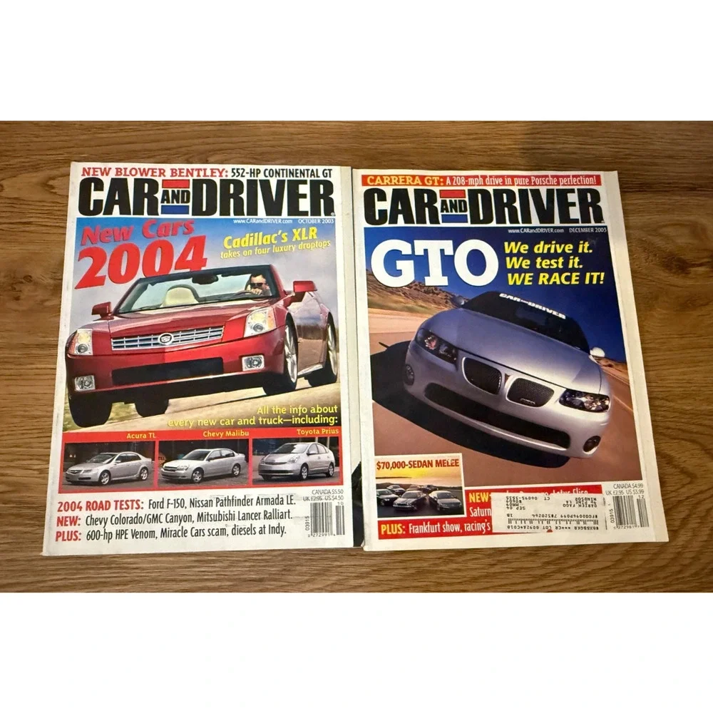 Car and Driver Magazine Lot 14 Issues 2002-2003 Corvette 350Z Ford GT